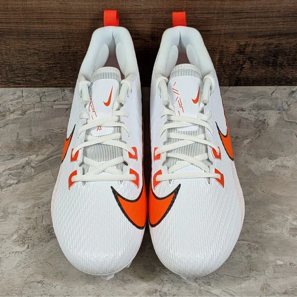 Nike Vapor Edge Speed 360 2 Men's 10.5 White Orange Football Cleats FQ4045-100